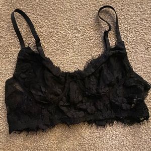 black lace crop cami top! only worn once!